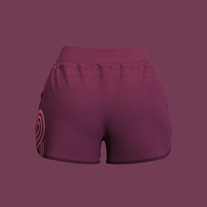 WOMENS RACE WOVEN SHORT CLARET