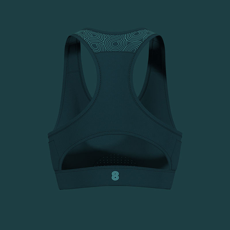 WOMENS RACE SPORTS BRA GREEN