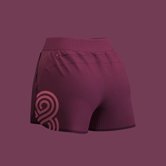 WOMENS RACE WOVEN SHORT CLARET