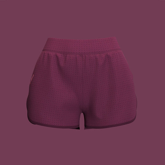 WOMENS RACE WOVEN SHORT CLARET