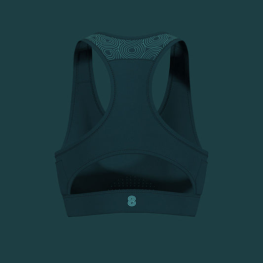 WOMENS RACE SPORTS BRA GREEN