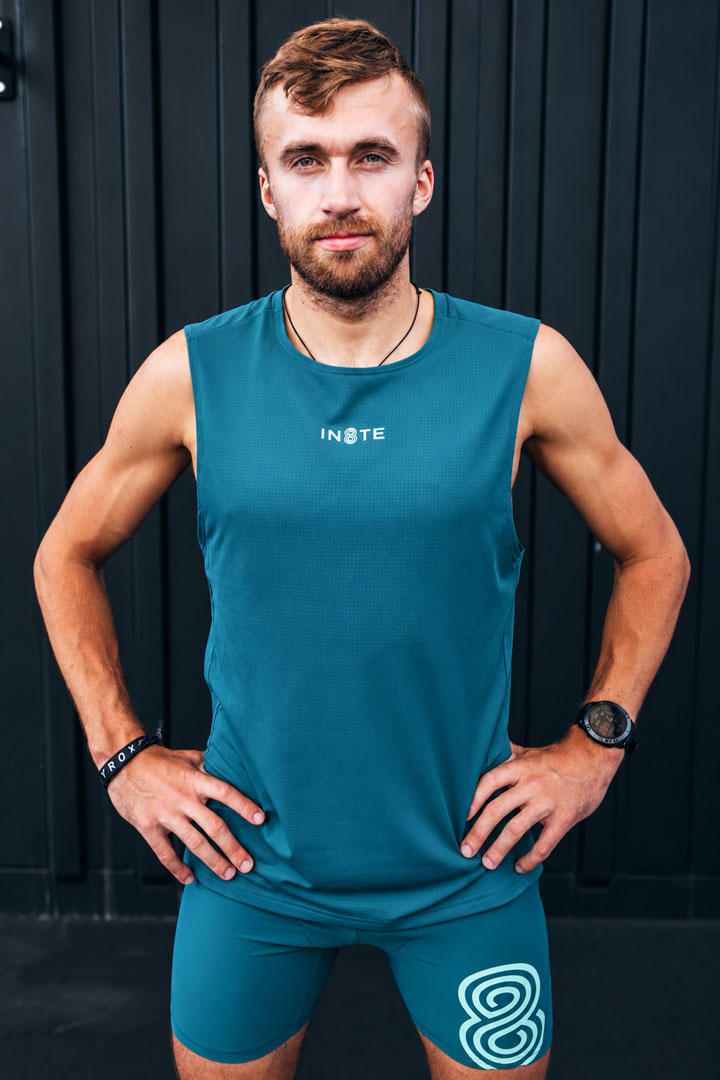 in8te branding men compression shorts teal