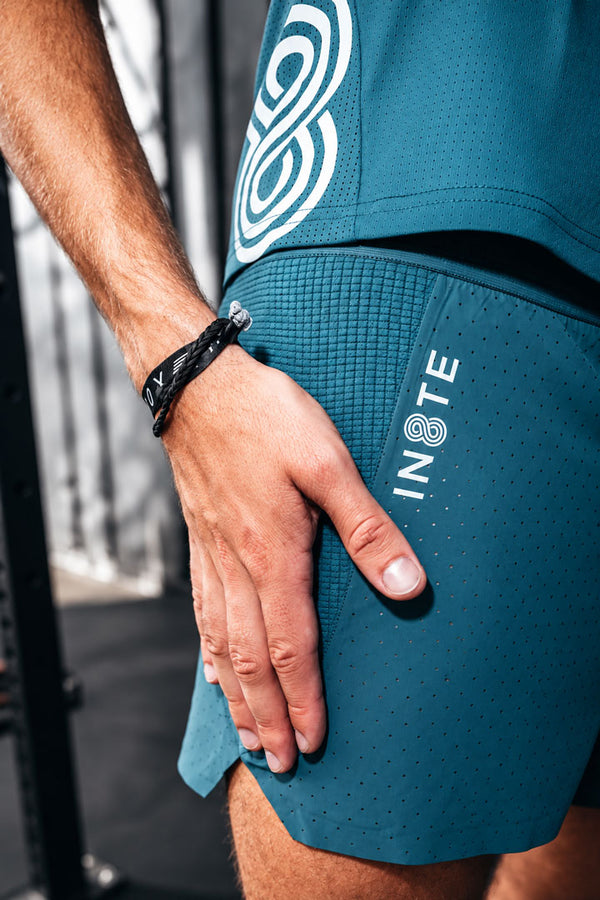 men race shorts teal dry zone